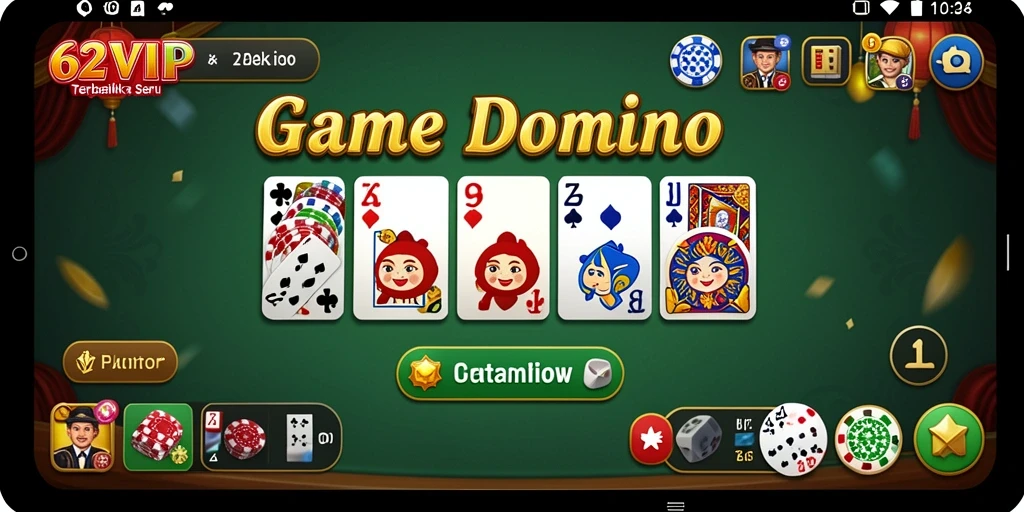 Tampilan gameplay seru dan interaktif dalam 62VIP