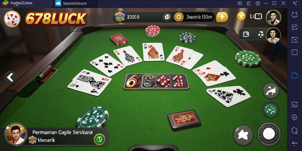 Tampilan gameplay Gaple yang seru dan mengasyikkan.