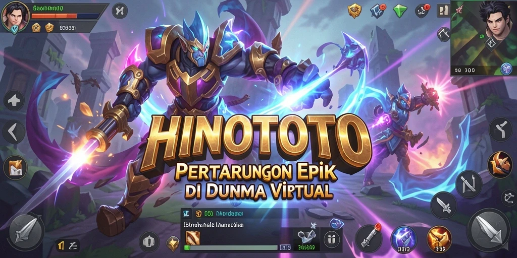 Menampilkan karakter bertarung dengan latar belakang yang menegangkan.