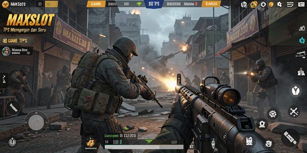 Gameplay seru MAXSLOT dengan aksi menembak yang menegangkan.