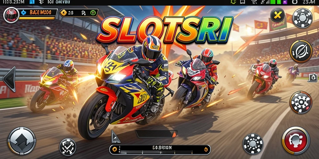 Tampilan menegangkan saat balapan motor di SLOTSRI.