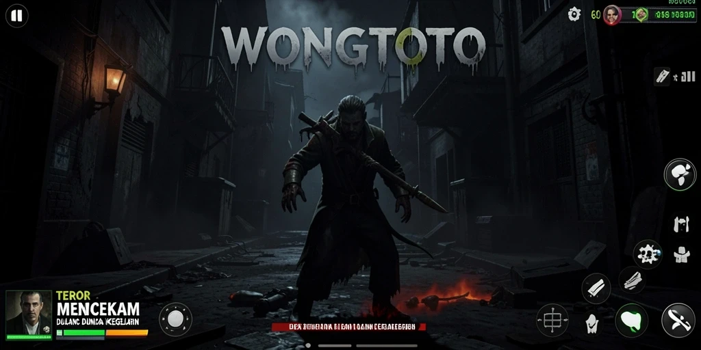 Screenshot menampilkan suasana mencekam di dalam game WONGTOTO.