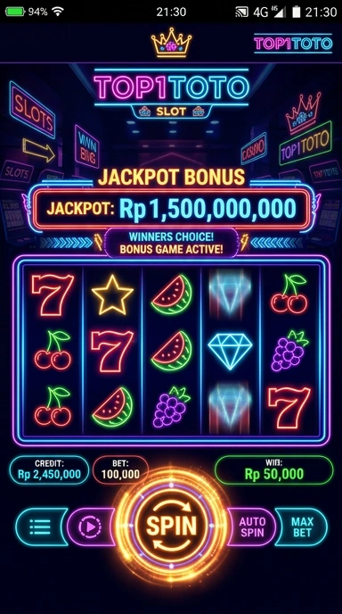 Tampilan utama aplikasi top1toto yang menarik dan mudah digunakan.